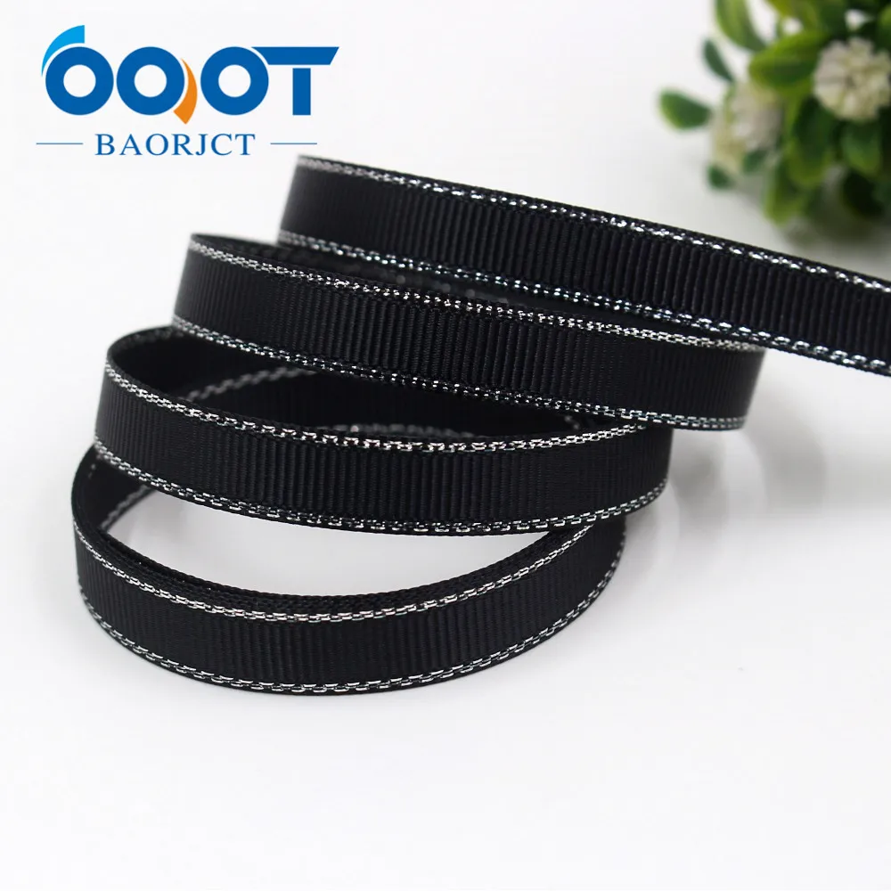 Двухсторонние серебристые ленты OOOT BAORJCT 10 мм ярдов Двусторонние в рубчик