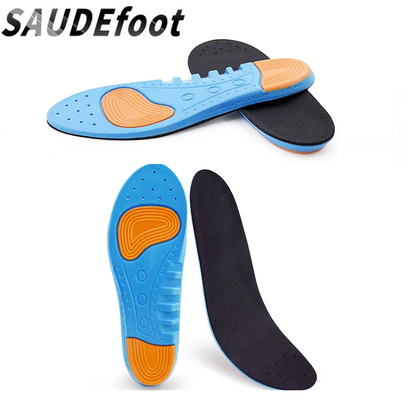 Saudefoot Acupressure Sport Insoles for Flat feet Orthotic PU Insole Men Women Shock Absorption Pads | Обувь
