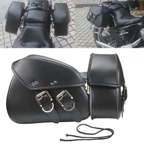 1 пара мотоциклетных сумок из искусственной кожи для Honda Yamaha V Star XVS 650 1100 Kawasaki VN 1500