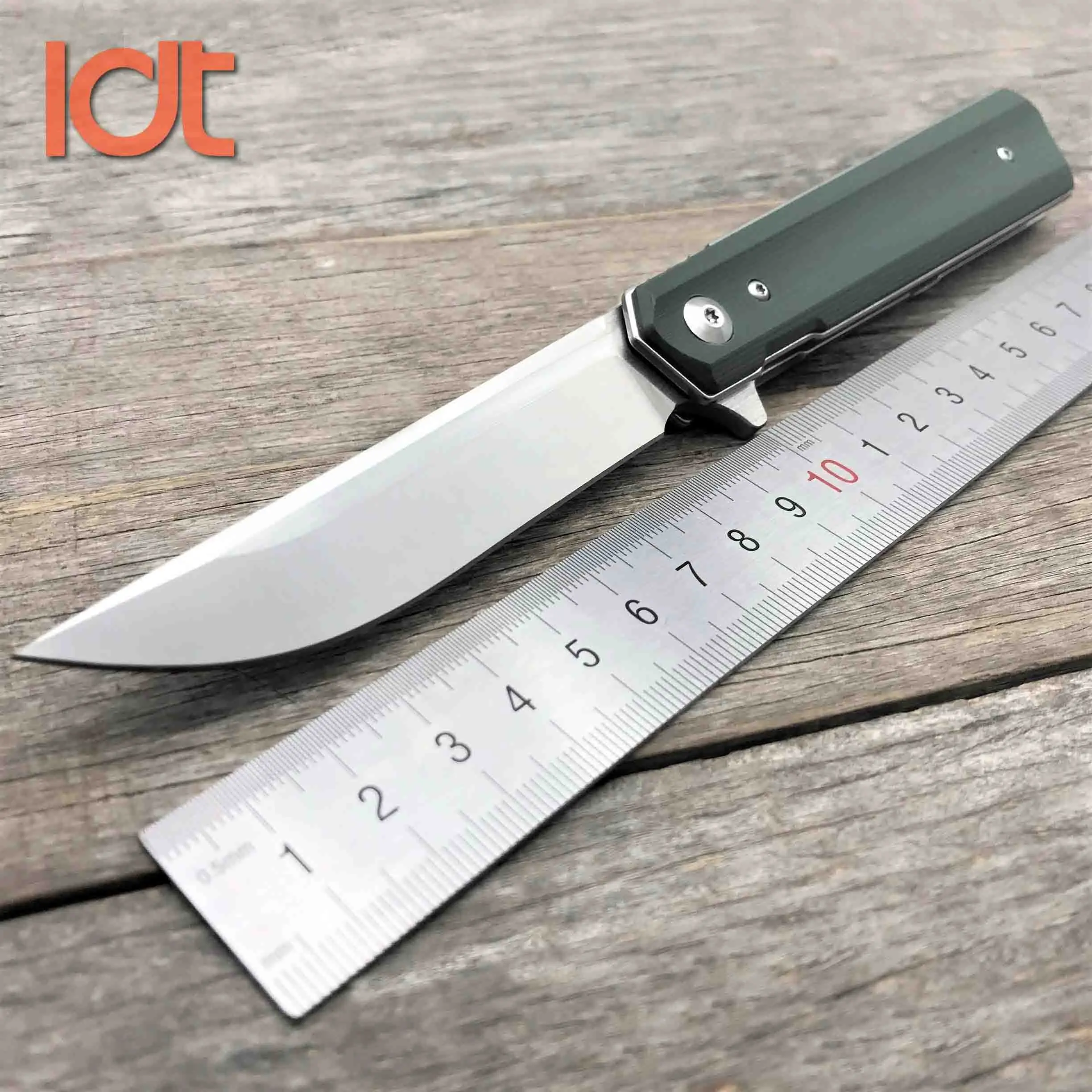 LDT Kwaiken складной нож G10 Ручка 9Cr18Mov лезвие шарикоподшипник тактический нож Открытый Отдых выживания Ножи карманный нож EDC - Цвет: Dark Green Handle