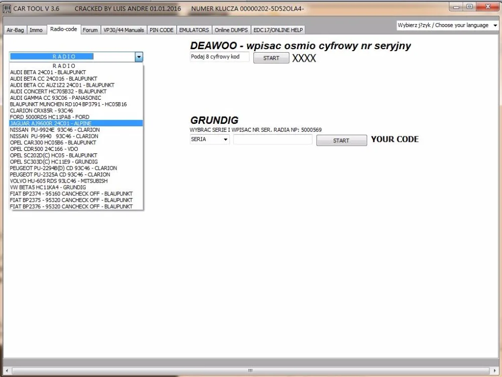 2016 Новый автомобильный инструмент программное обеспечение Cartool 3 6 для сброса