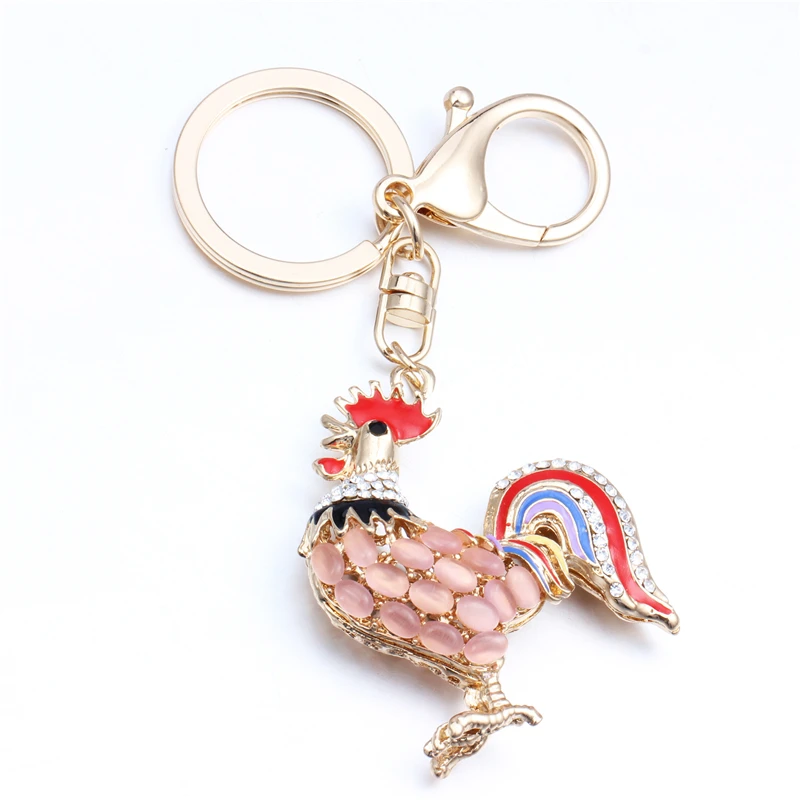SOHOT модный эмалированный опал камень курица брелок с кристаллами полый петух
