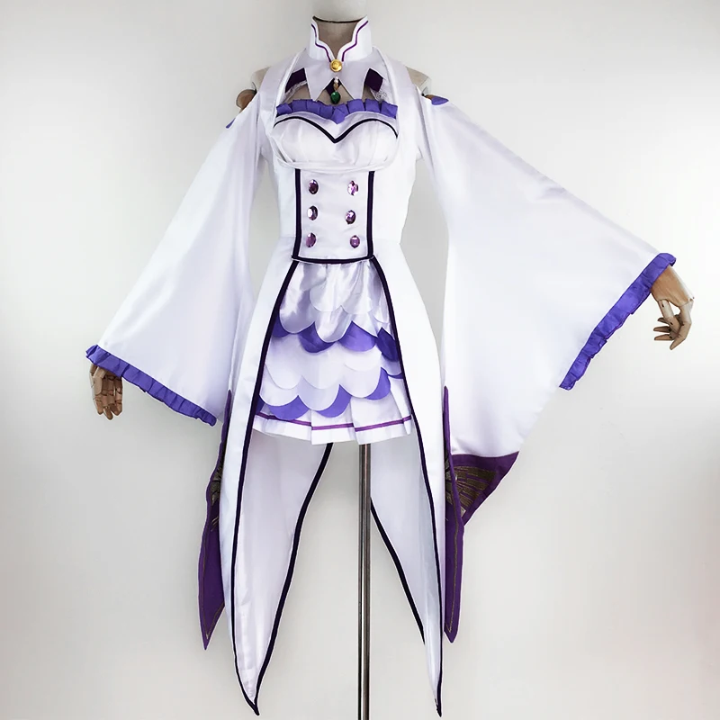 Эмилия Косплей Re:zero Kara Hajimeru Isekai Seikatsu Re Life In a Different World From Zero White Fairy Magician костюм