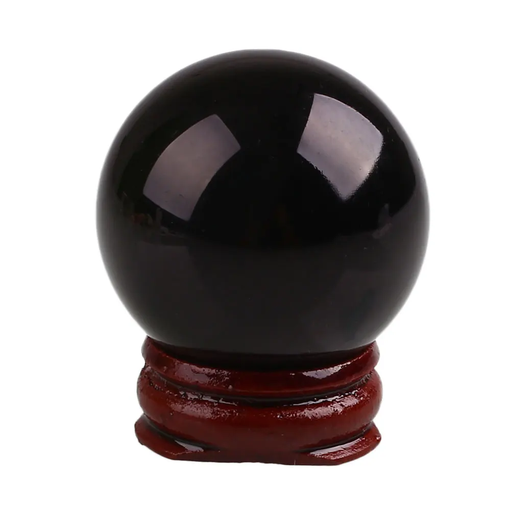 Черный обсидиановый лечебный хрустальный шар стойка гостиная спальня домашний
