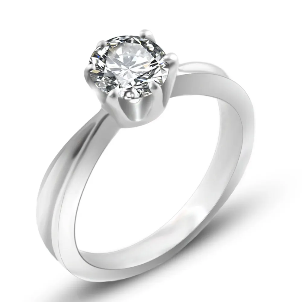 AAA фианит установка канала из нержавеющей стали Свадебные Кольца для женщин |