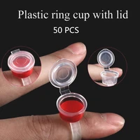 50pcs microblading pigment glue rings tattoo ink holder for semi permanent makeup microblading pigment cap tattoo tool holder