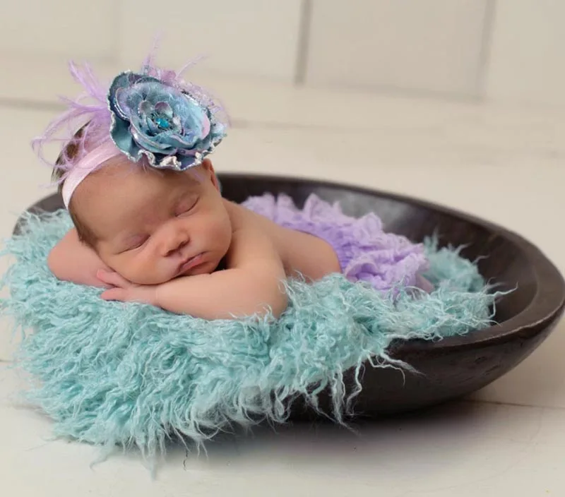 Newborn Baby Soft Faux Fur Photograph Prop Blanket Infant Sleeping Swaddle Blankets Baby Shower Gift 50x80cm