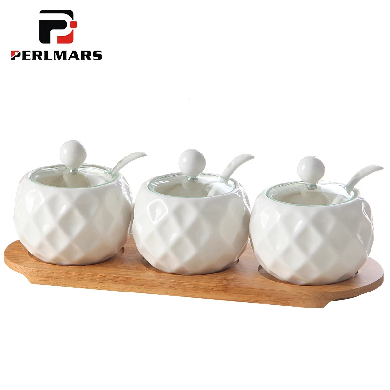 Новое поступление креативная белая керамическая банка для приправ кухонные