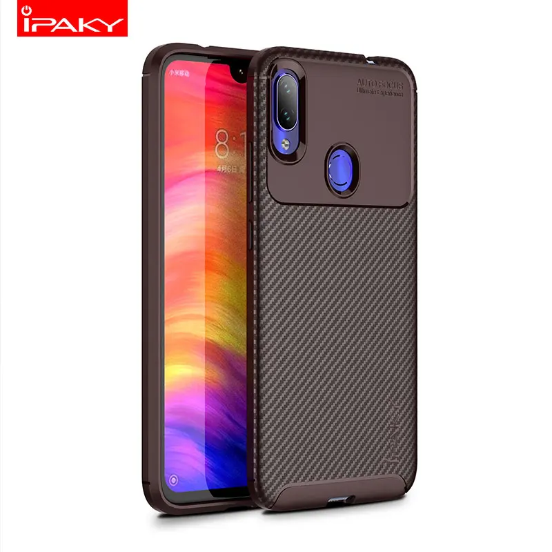 IPAKY для Xiaomi Redmi Note 7 Чехол Мягкий силиконовый чехол бампер противоударный чехол роскошные чехлы для телефонов Xiomi Redmi Note7 чехлы - Цвет: brown