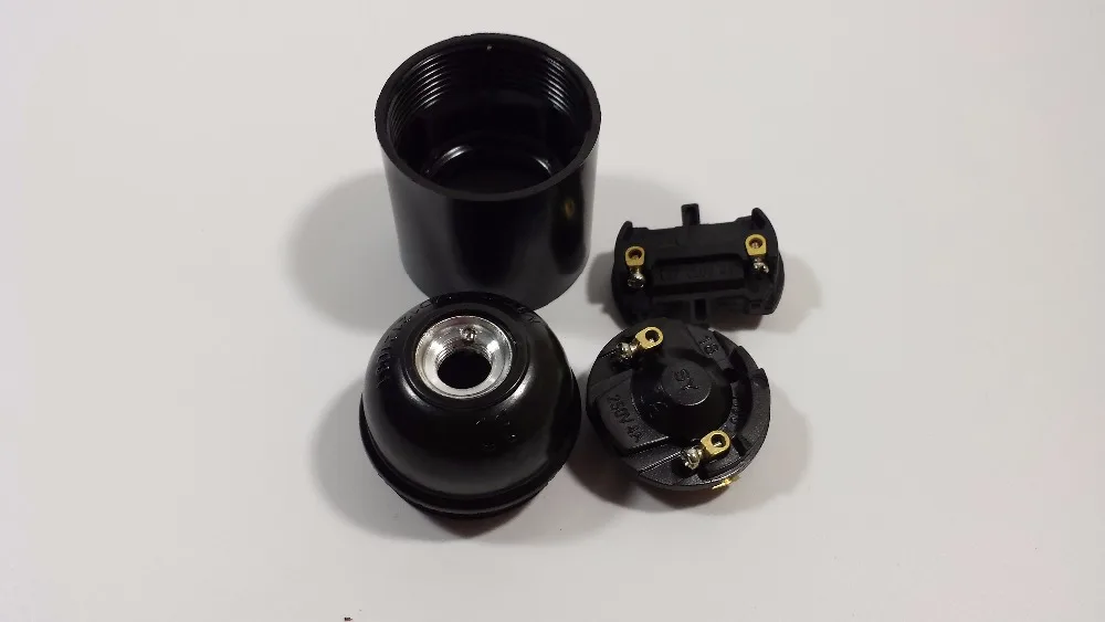 

100pcs/lot wholesales price of E27 black plastic Bakelite lamp holders lamp sockets-DIY socket