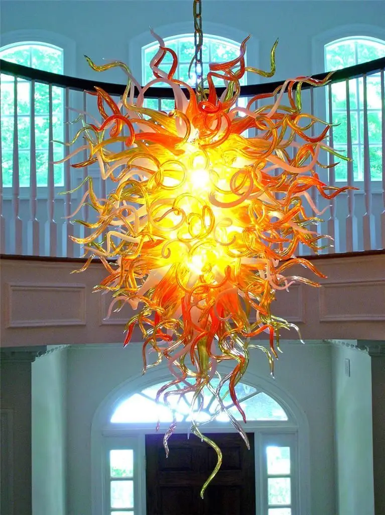 

Wholesale Modern New Design Luxury AC 110-240V LED Light Source Indoor European Chihuly Style Hand Blown Murano Glass Chandelier