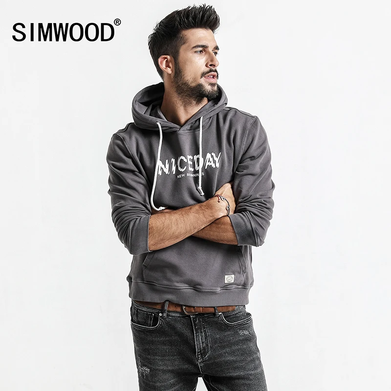 SIMWOOD Новинка весны 2019 года толстовки для мужчин Мода Хип Хоп кофты Мужской