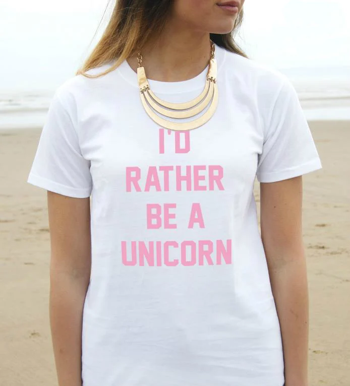 Женская хлопковая Футболка с принтом я предпочитаю Единорога | одежда