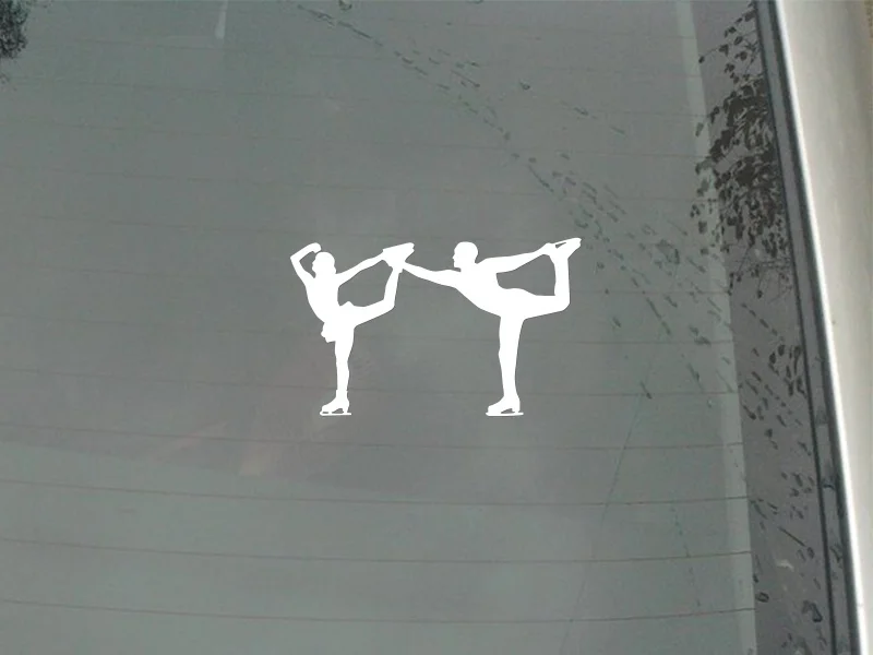 Фигурное катание на двоих: настенные наклейки-арт, спортивный мурал, съемные виниловые наклейки для домашнего интерьера, спортзала, детской комнаты 30х18 см CL280.