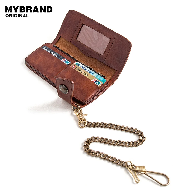Mybrandoriginal кожа коровы долго бумажник для Для мужчин Винтаж Пояса из натуральной