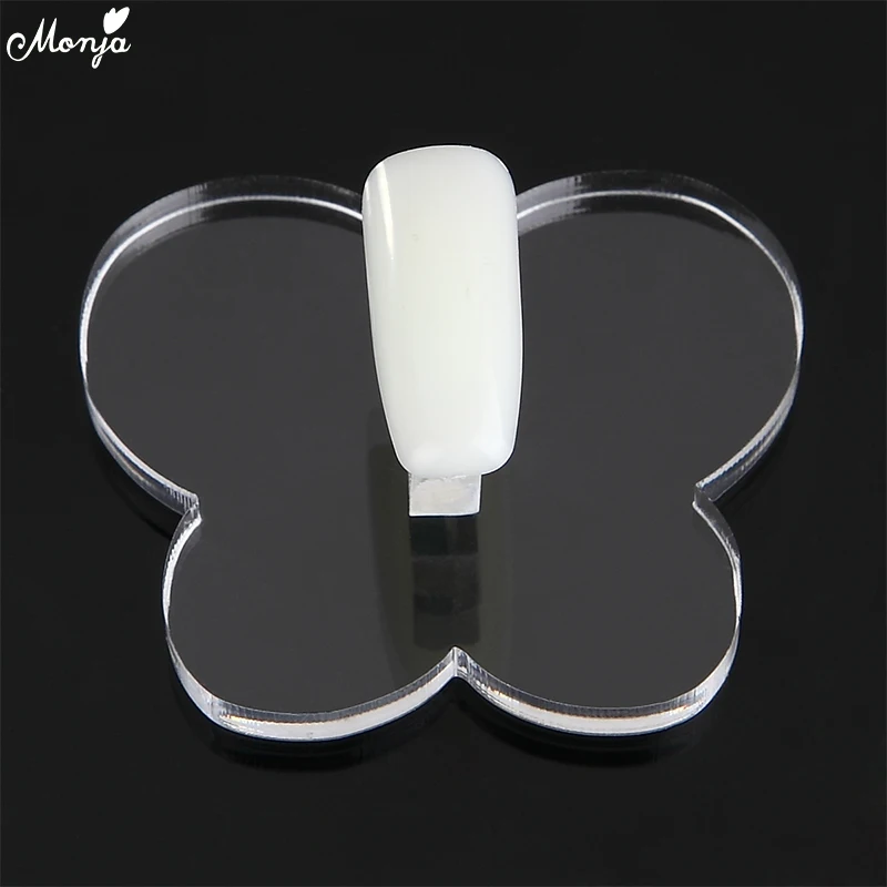 Monja прозрачный дизайн ногтей в форме бабочки ложный держатель для подставка УФ