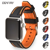 beafiry soft silicone rubber for apple watch band 38mm 42mm 4440mm for iwatch 4 3 2 1 replacement waterproof sport wrist strap