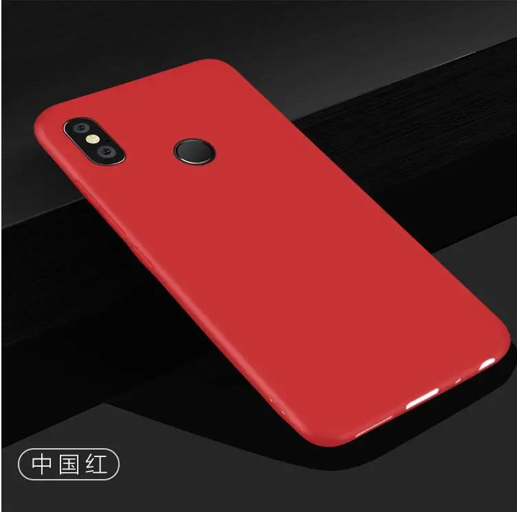 Цветной матовый чехол для Xiao mi Red mi Note 5 Pro 4X4, Мягкий силиконовый чехол для mi 8 SE Red mi 5 5 Plus S2 5A 6A 6 Pro mi 5X A1 6X A2 - Цвет: Red