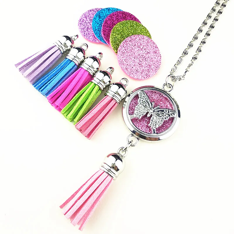 Mandala Ethnic style Essential Oil Diffuser Necklace Butterfly Tree of Life Aromatherapy Perfume Locket pendent with Tassels | Украшения и
