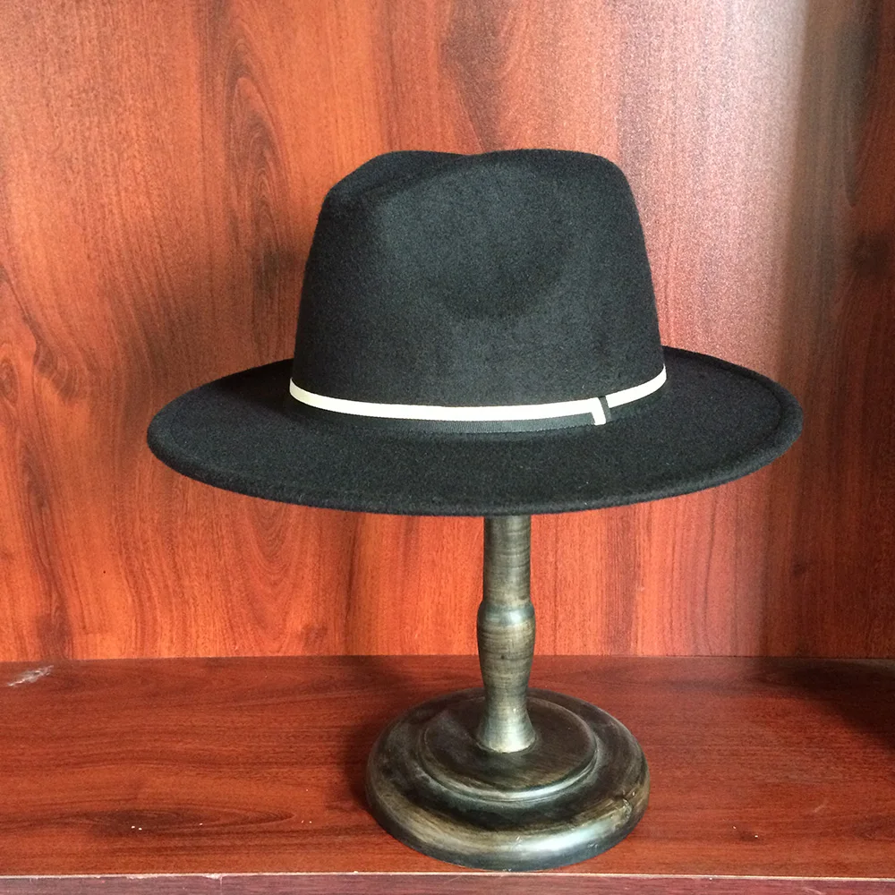 Модная женская и мужская шерсть фетровая шляпа с широкими полями Jazz Godfather шляпы