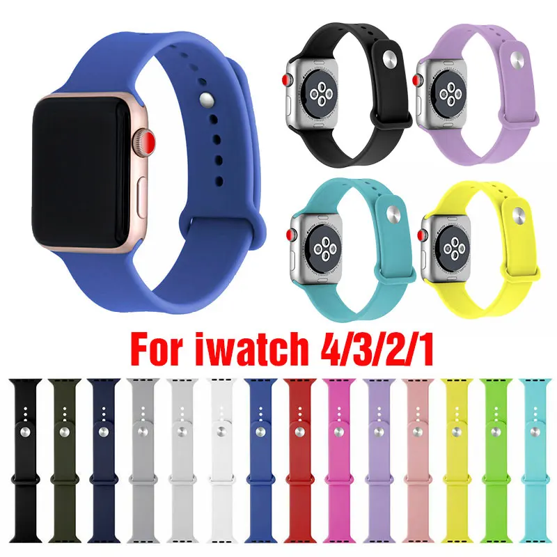Сменный силиконовый спортивный ремешок для Apple iWatch 4/3/2/1 серии 38/40/42/44 мм цветные