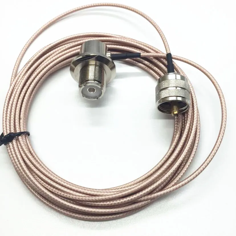 5 Meter Coaxial Cable PL-259 UHF Male to Female for YAESU ICOM KENWOOD Mobile Radio Walkie Talkie Antenna Pink Line Accessories