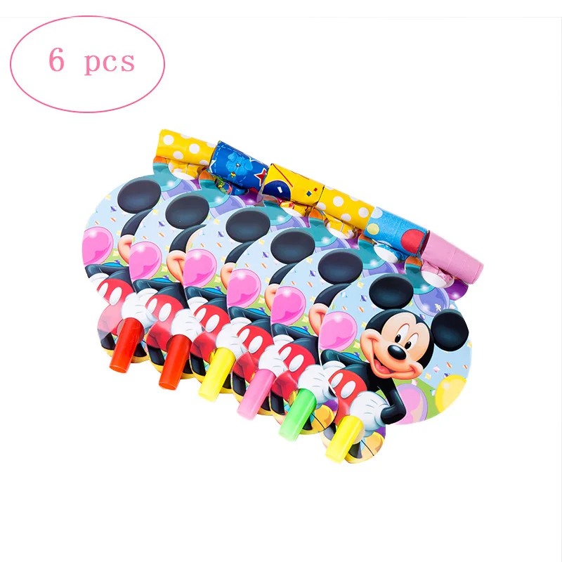 Blowout 6pcs Радуга Микки Маус тематическая вечеринка на день рождения украшения детская посуда воздушные шары салфетка бумажная тарелка чашка детский душ вечерние принадлежности - Цвет: Blowout 6pcs