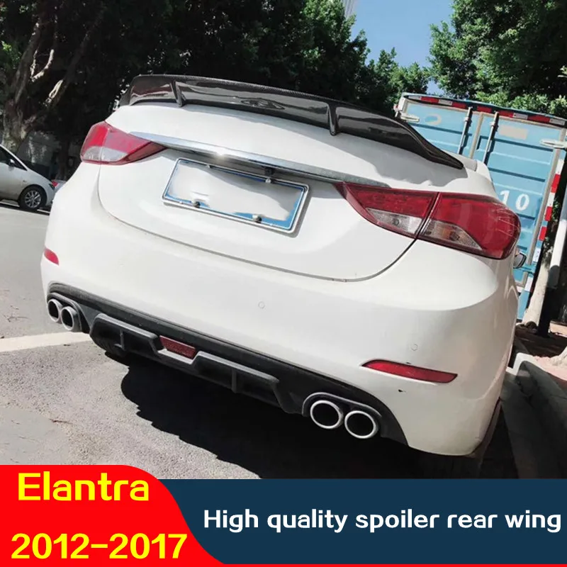 Для hyundai elantrant машинный спойлер 12 17 углеродного волокна/frp зад губ автомобилей