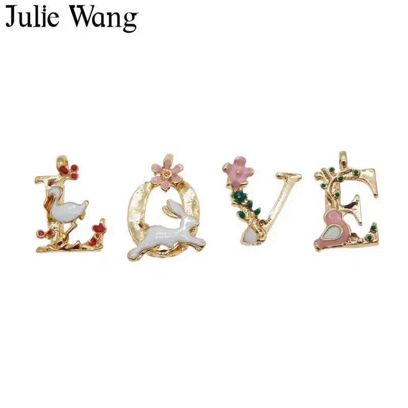 Julie Wang 1 упаковка эмалированные золотистые буквы Hope Dad Mom Love аксессуары для