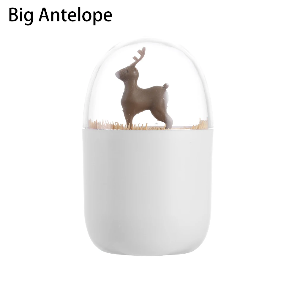 Big Antelope Мультфильм животных дерево Подставка Для Зубочисток пластиковый ватный тампон ящик для хранения хлопок держатель в форме бутона чехол домашний декор для стола - Цвет: Big Antelope