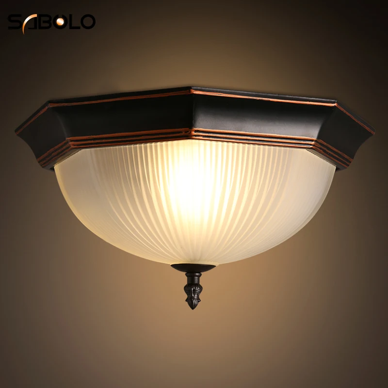 Фото Винтажный потолочный светильник Лофт промышленный металлический в стиле кантри