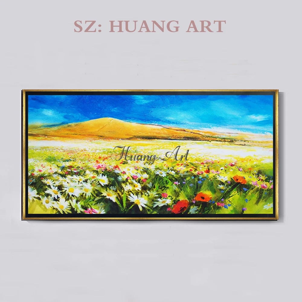 

Hand-painted Pastoral scene garden landscape modern minimalist living room sofa wall decorative painting hanging Large murals