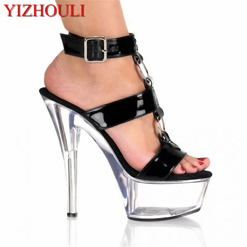 

Perfect princess 15 cm high shoes with black bride wedding shoes photo shows sandals limited-time batch
