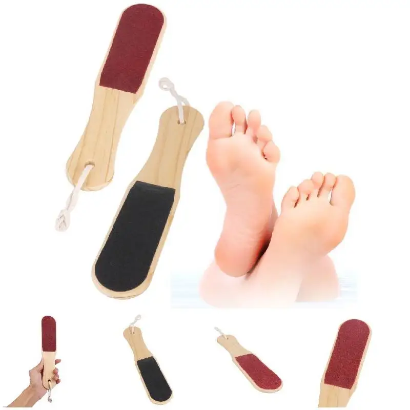 1 шт. пилка для ног Деревянная Песочная бумага удаления омертвевшей кожи