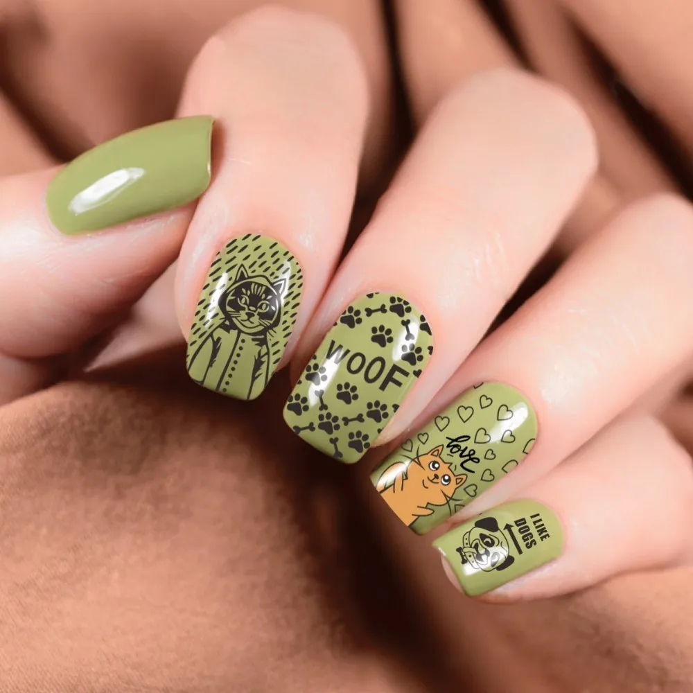 Трафареты Beautybigbang 6 см квадратные панды кошки собаки сердечки из нержавеющей