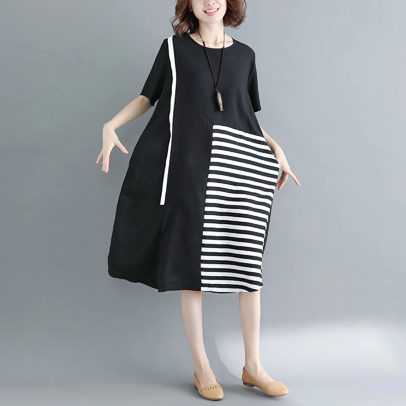 Корейское платье 2019 модные повседневные сарафаны женские свободные оверсайз