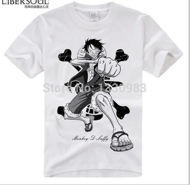 Мужская короткий рукав рубашки. Аниме одна часть. Обезьяна D луффи | одежда