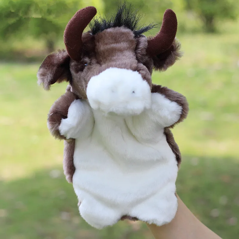 Плюшевые Ручные куклы Кролик Панда Корова собака лягушка кукла Тигр Fantoche