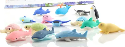 Ocean animal eraser iwako animal eraser 3d style rubber 15pcs/lot