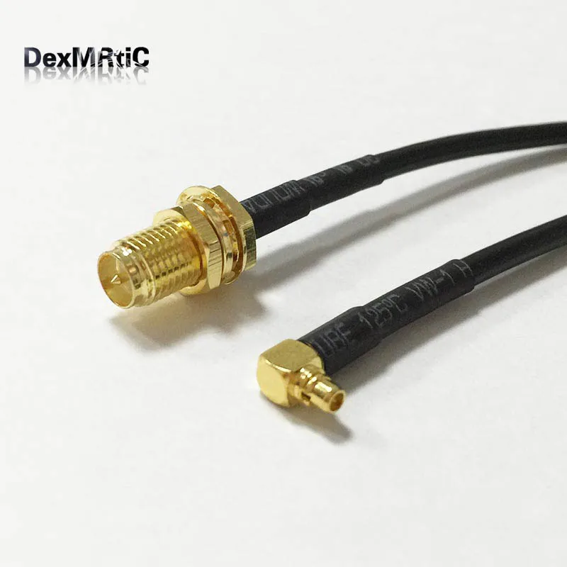 Беспроводной модемный кабель MMCX Мужской правый угол к RP SMA женский гайка штыревой