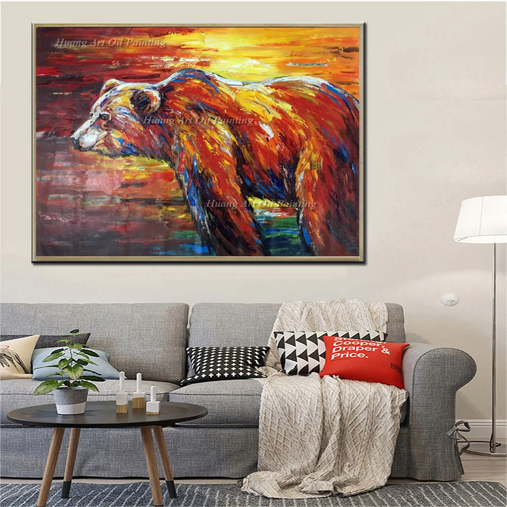 Настенные наклейки с животными ручной работы абстрактная картина маслом для