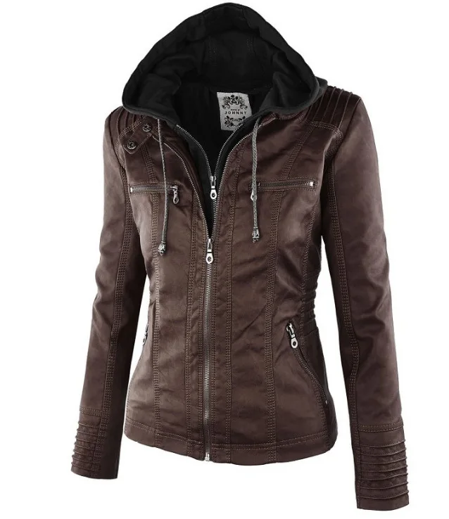 Новинка женские зимние пальто кожаные куртки толстовка со съемной грудной