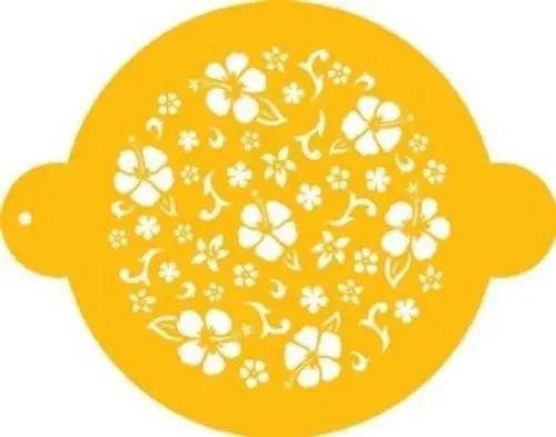 Аэрограф трафарет для украшения торта гибискуса Круглый 6 &quotДиам Торт