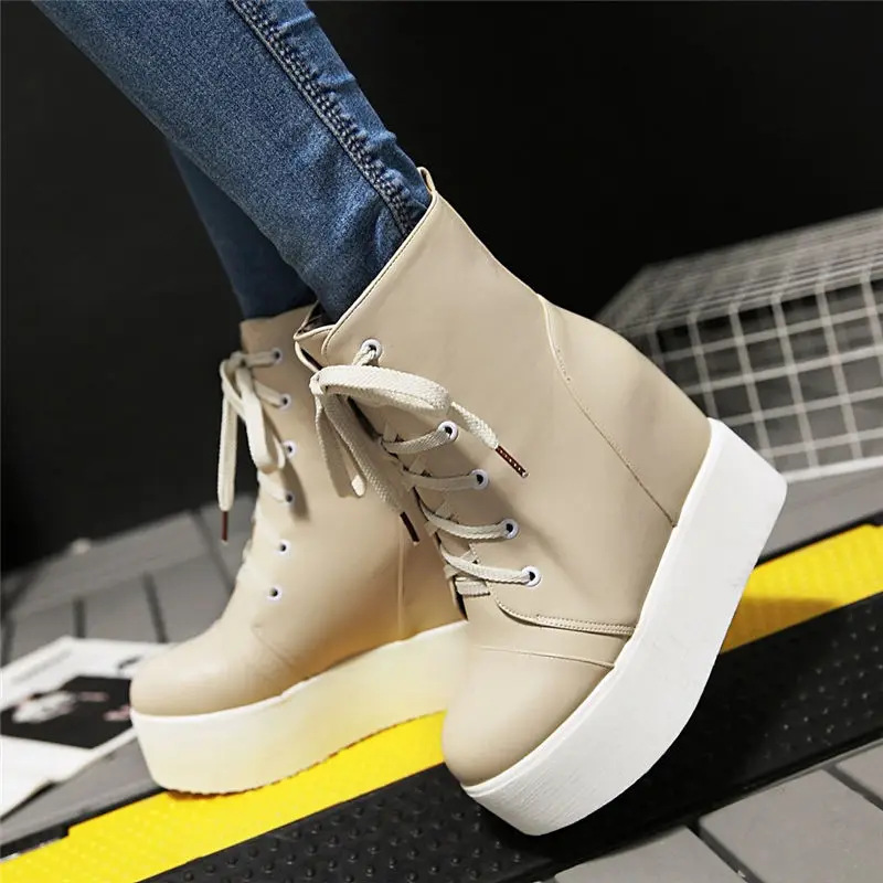 2017 Женщин Короткие Сапоги Ботинки Мартин Загрузки Плоский Каблук Высота