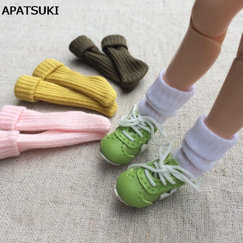 1 пара коротких носков ручной работы для кукол Blythe 1:6 носки Барби однотонные Momoko OB