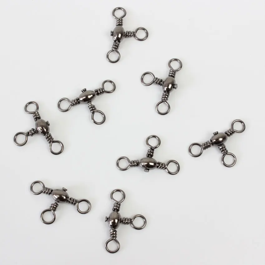 50 шт./лот Рыбалка поворотный 3-ходовой баррель кросс-линия рыболовные