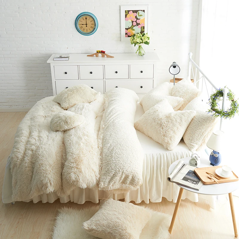 Белый синий розовый фиолетовый норковый Бархатный комплект постельного белья