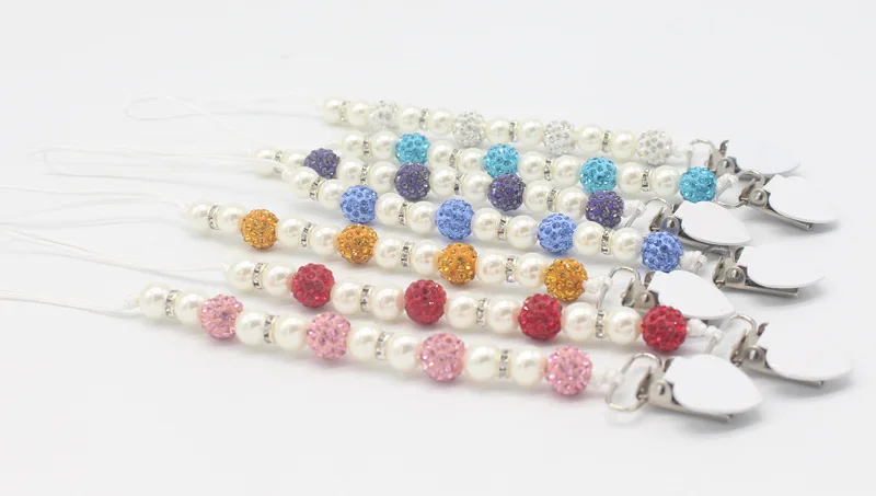 Newborn Crystal Pacifier Chain Pacifier Holder Baby Anti-lost Pacifier Clip Chain Baby Products New Arrivals Dummy Feeding Clip