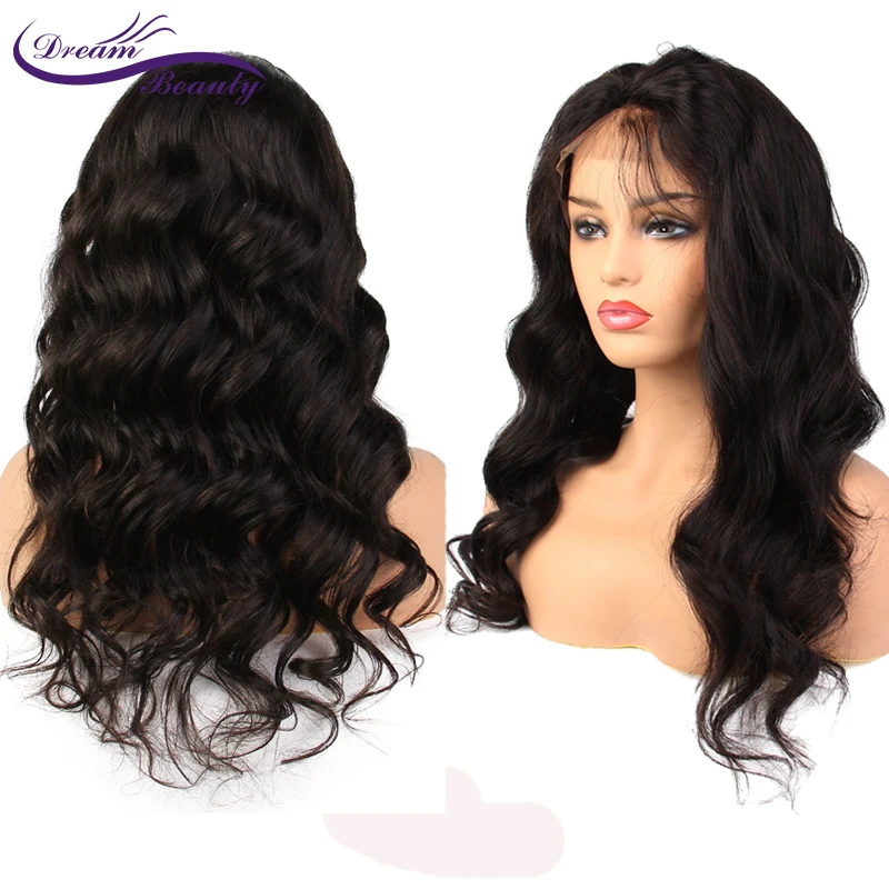 Dream beauty Remy 360 парик с фронтальным кружевом предварительно сорвал волосами