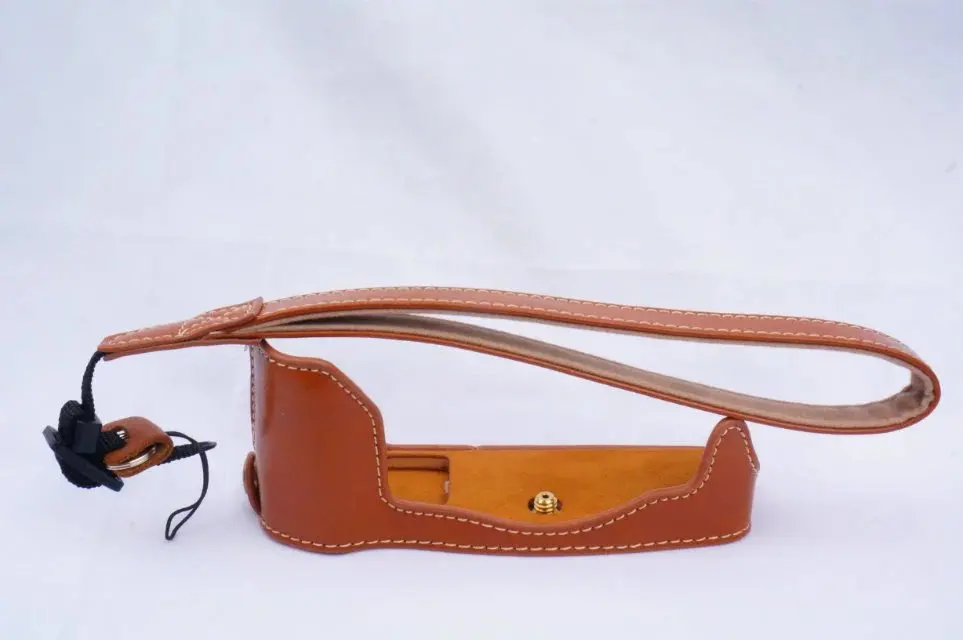 Черный/коричневый/КОФЕ PU Половина корпуса камеры кожаный чехол для Olympus PEN-F Pen F